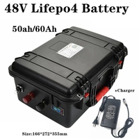 lithium 51.2V 48V 60Ah 50AH lifepo4 battery deep cycle for 3500w Solar energy storage Scooter bike MPPT inverter + 10A charger