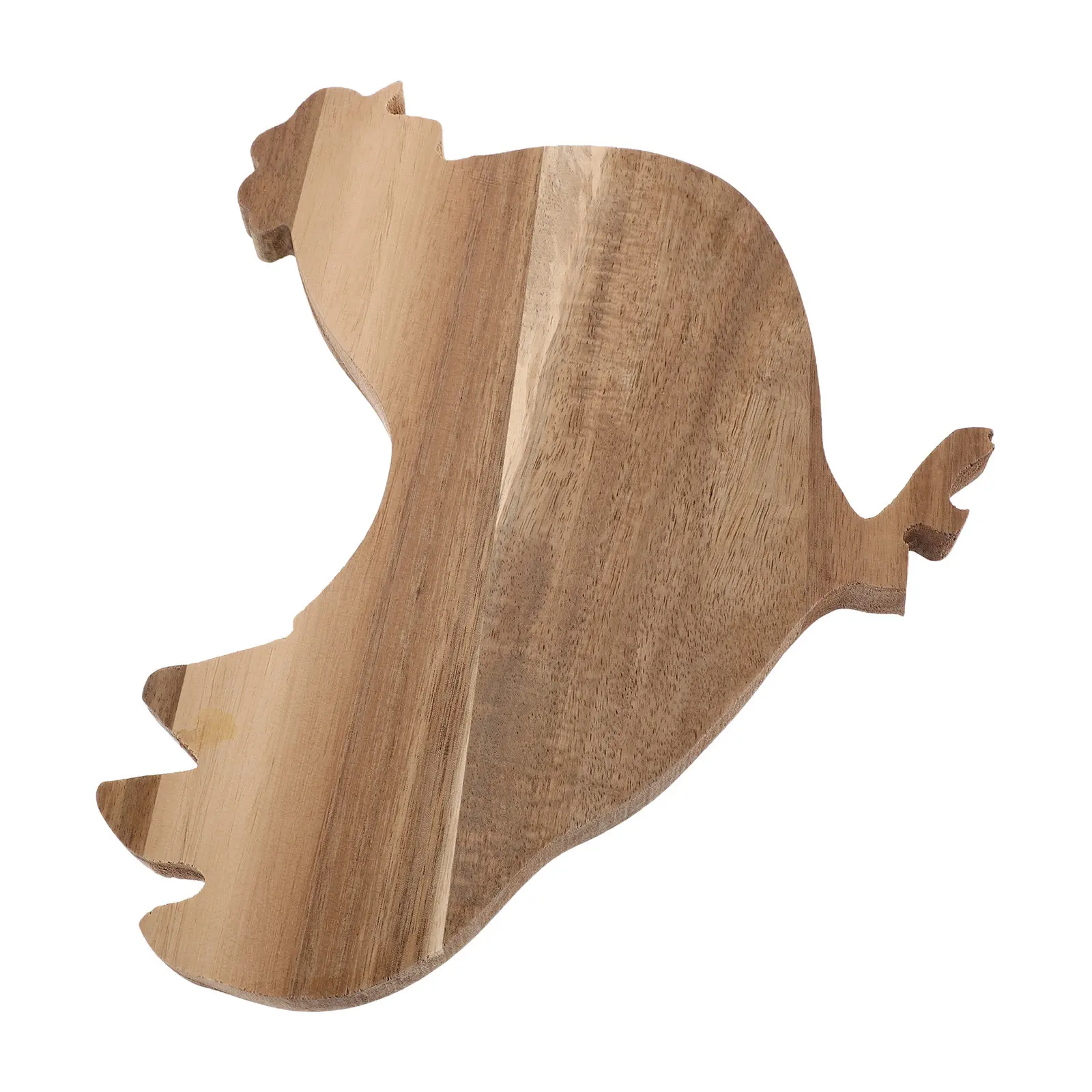 Acacia Wood Rooster Shaped Cutting Board Decorative Wooden Serving Tray Easter Platter Wooden Fruit Snack Plate Kitchen Party