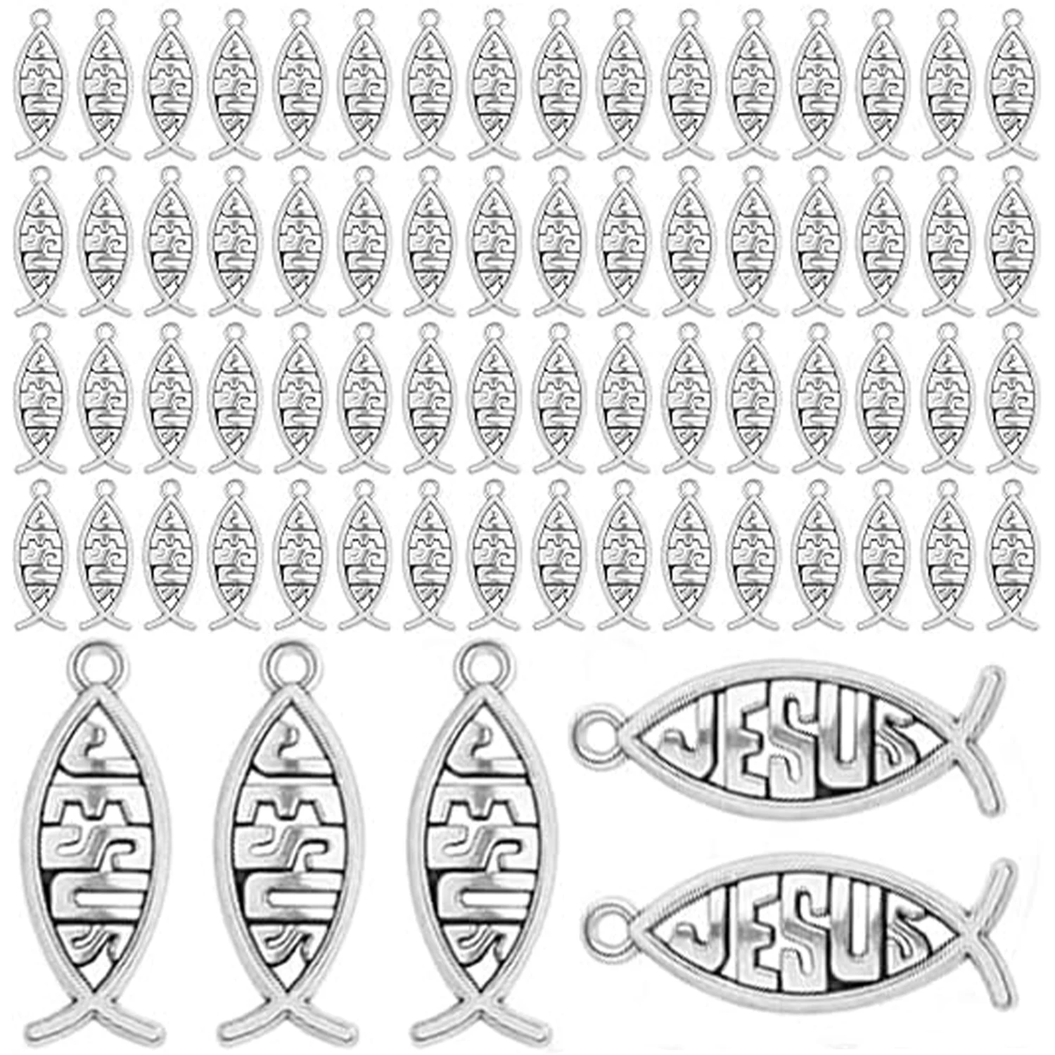 

Подвески-рыбки с изображением Иисуса, тибетские христианские кулоны в форме рыбы, фурнитура для рукоделия, для изготовления браслетов, ожерелий и ювелирных изделий своими руками