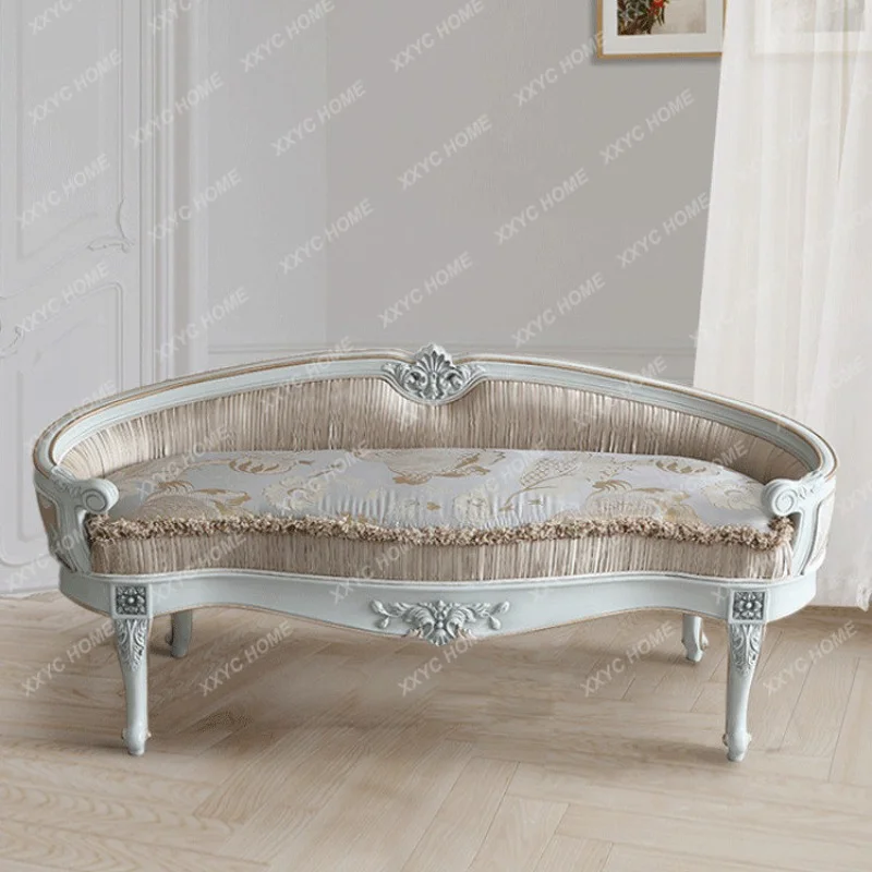 Furniture Fabric Bed Stool Bed Bed Bedroom Tailstock Sofa Stool Shoe Changing Stool Complete Set