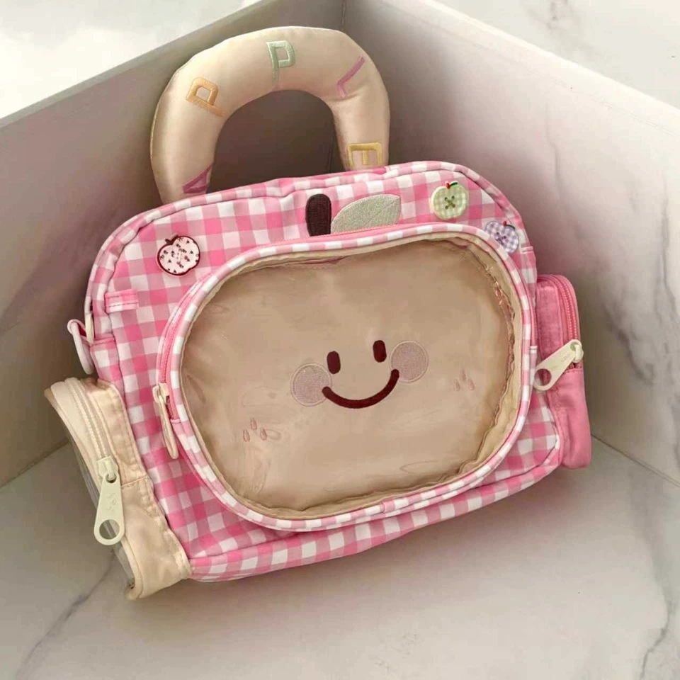 Original Plaid Apple Mochila Transparent Ita Bag  Mochilas Mujer Lightweighte Bolsos Commuter Backpack Popular Bolsas Female