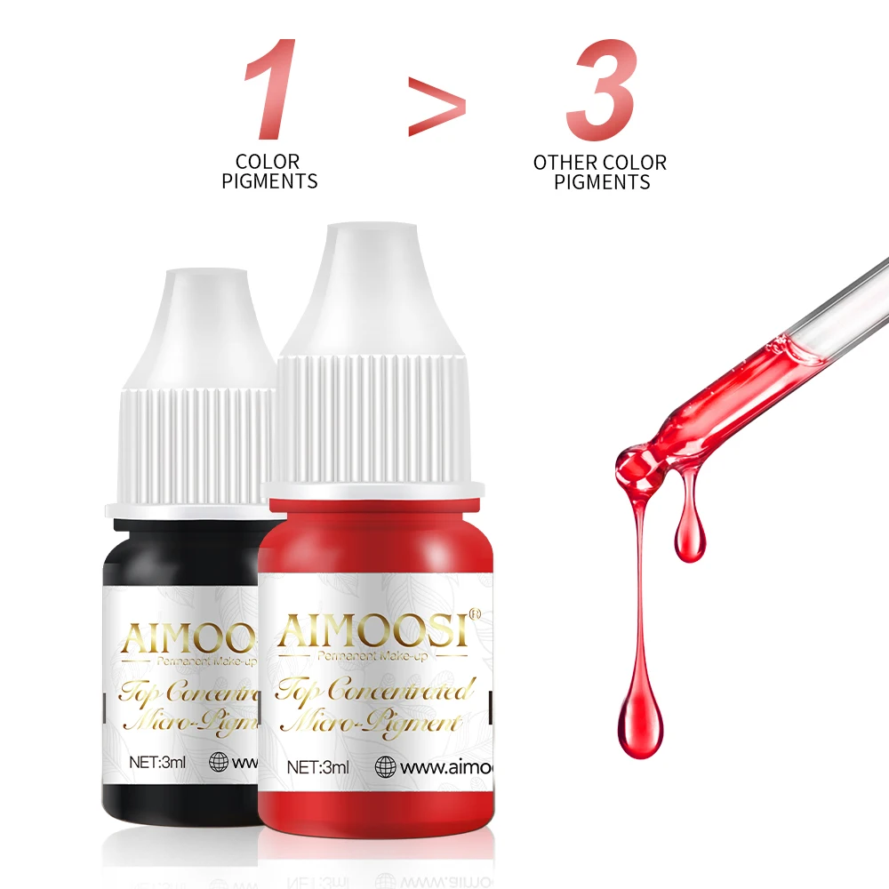 AIMOOSI 3ML PMU Permanent Makeup Pigment Microblading Tattoo Ink for Eyebrows Lips Eyeliner Permanent Micropigmentation Pigment