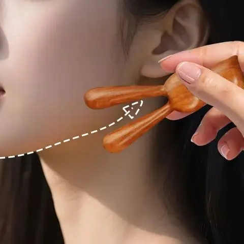 

Массажная расческа для соскабливания носа сандалового дерева и кролика для очистки меридианов, акупунктурная терапия для глаз, продвижение кровообращения