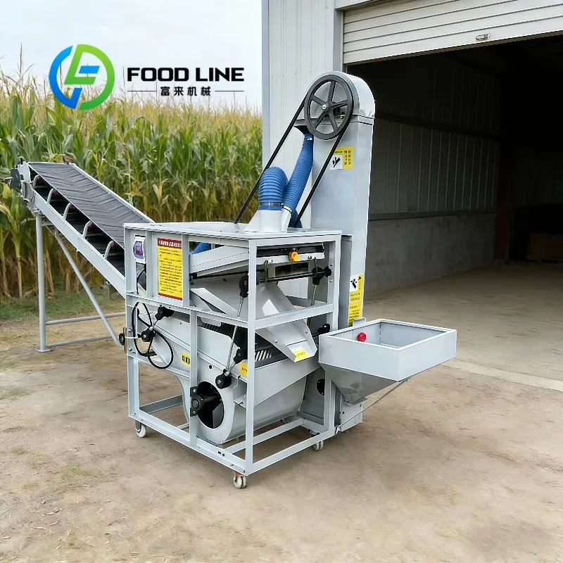 Grain Seed Cleaning Machine Wind Screening Structure Remove Dust Weed Stone And Impurity From Wheat Corn Rice Crop Seeds