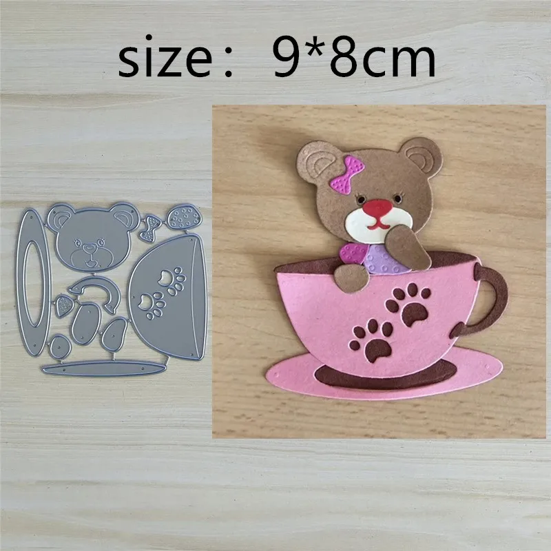 

Cup Bear Bow Metal Cut Dies Stencils for Scrapbooking Stamp/Photo Album Decorative Embossing DIY Paper Cards