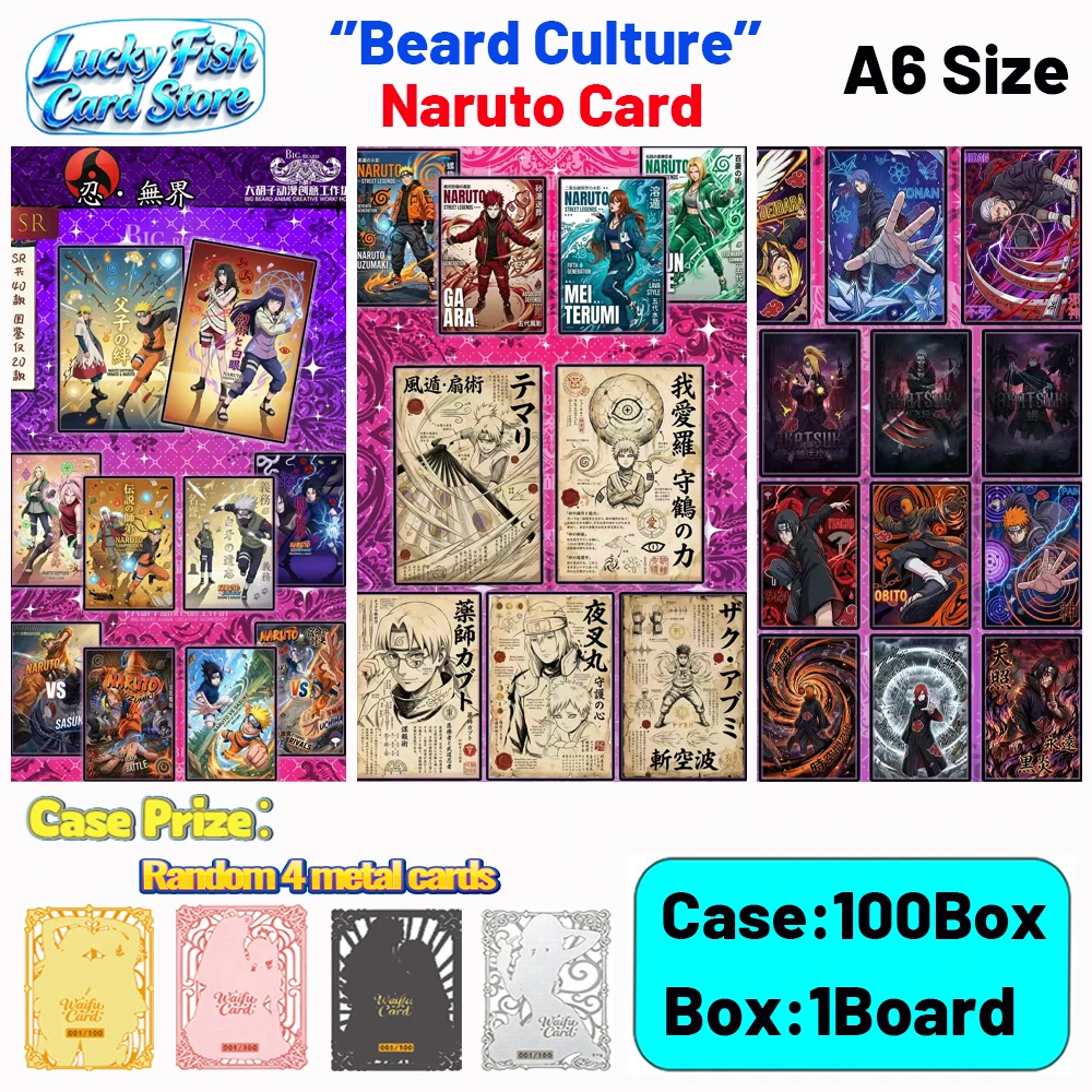 

Wholesale 2026 New Beard Culture Naruto Card A6 Size Acrylic Board Color Paper Anime Hobby Gifts