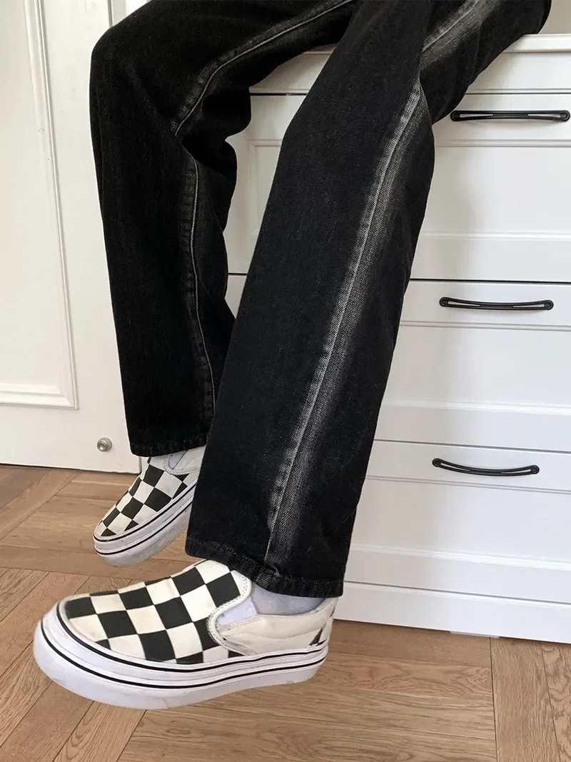 Pantalones vaqueros sueltos de cintura alta para mujer, Pantalones rectos de mezclilla, estilo coreano, moda de otoño e invierno, nuevo estilo