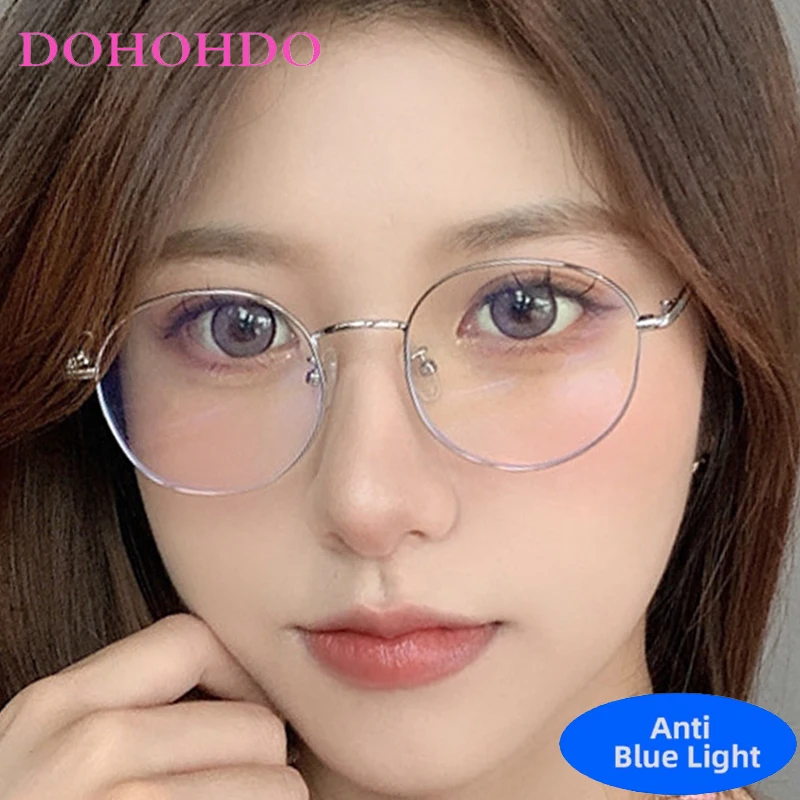 

Classic Fashion Brand Designer Retro Round Metal Frame Blue Light Blocking Glasses Unisex Anti Blue Ray Glasses Reading Glasses