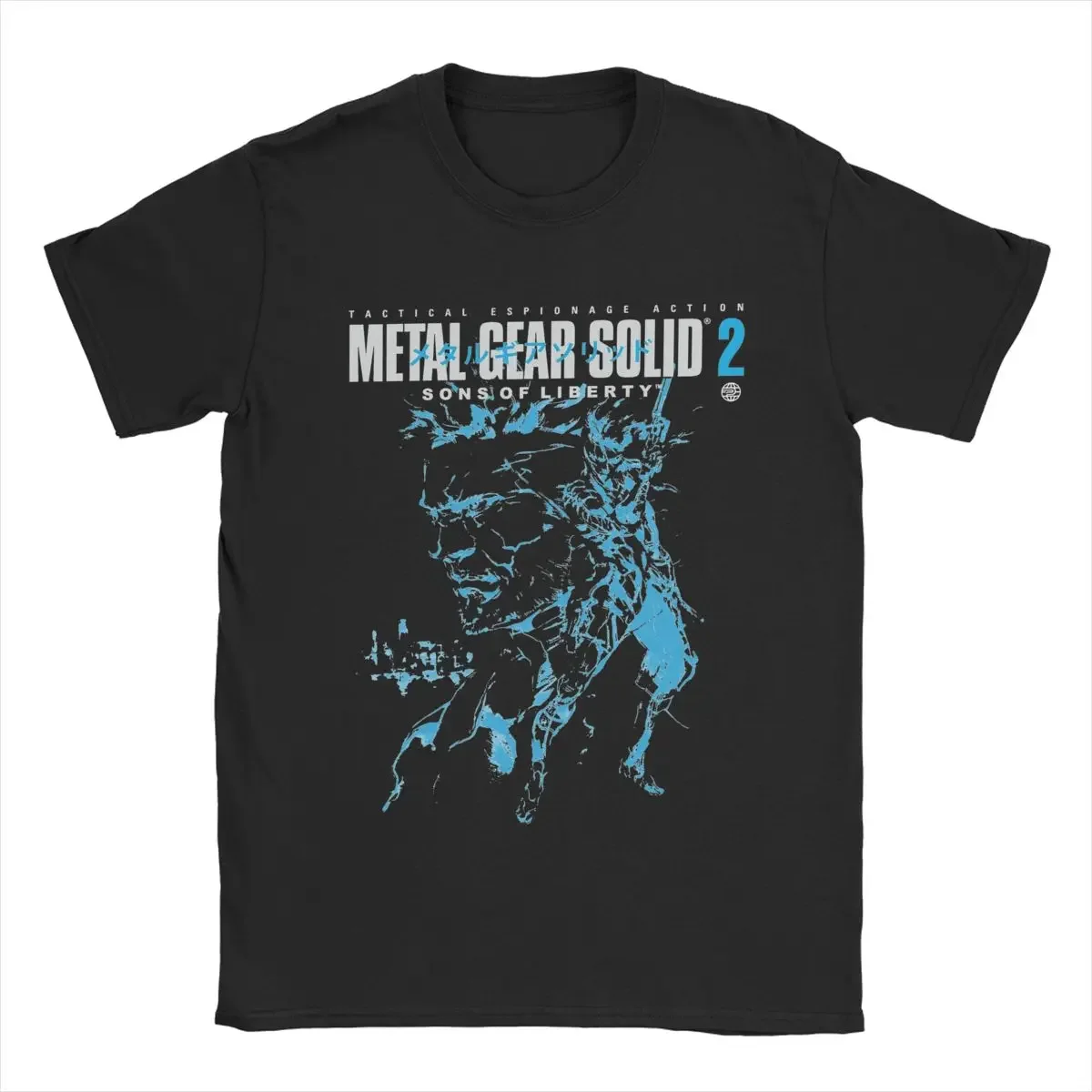 Hipster MGS2 Snake And Raiden Gear Solid T-Shirt Men Crew Neck Pure Cotton T Shirts Short Sleeve Tees Unique Clothes