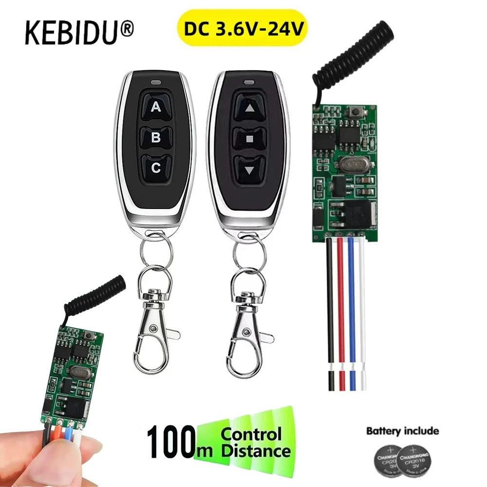 433Mhz DC 3.6V 6V 12V 24V Mini Relay Wireless RF Remote Control Universal Switch Receiver Transmitter LED Light Controller DIY