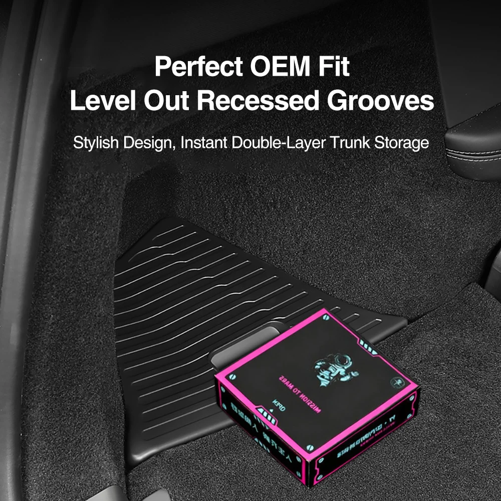 Rear Trunk Side Storage Box Trunk Bins TPE Cover For Tesla New Model Y L 2025 2026 Trunk Organizer Car Interior Accessories
