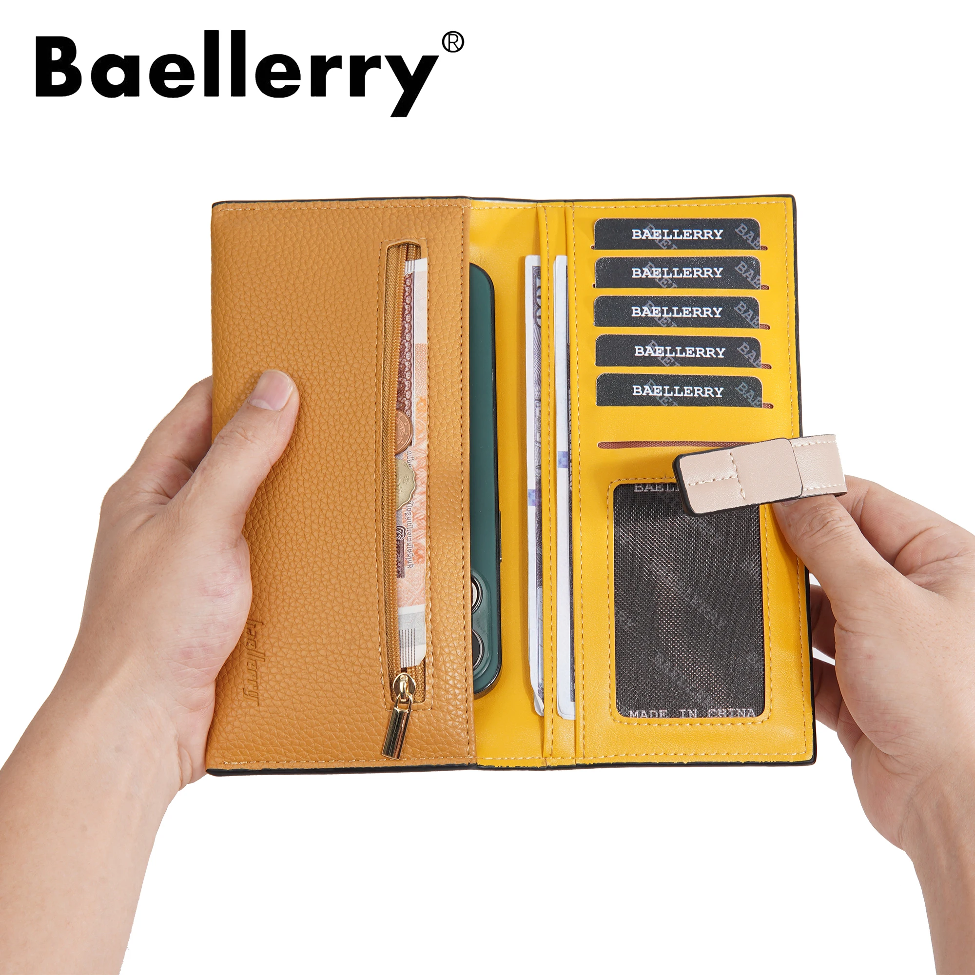 Baellerry, nuevas carteras largas para mujer, tarjetero con cremallera Simple de alta calidad, monedero para mujer, soporte para fotos, monedero, cartera para mujer