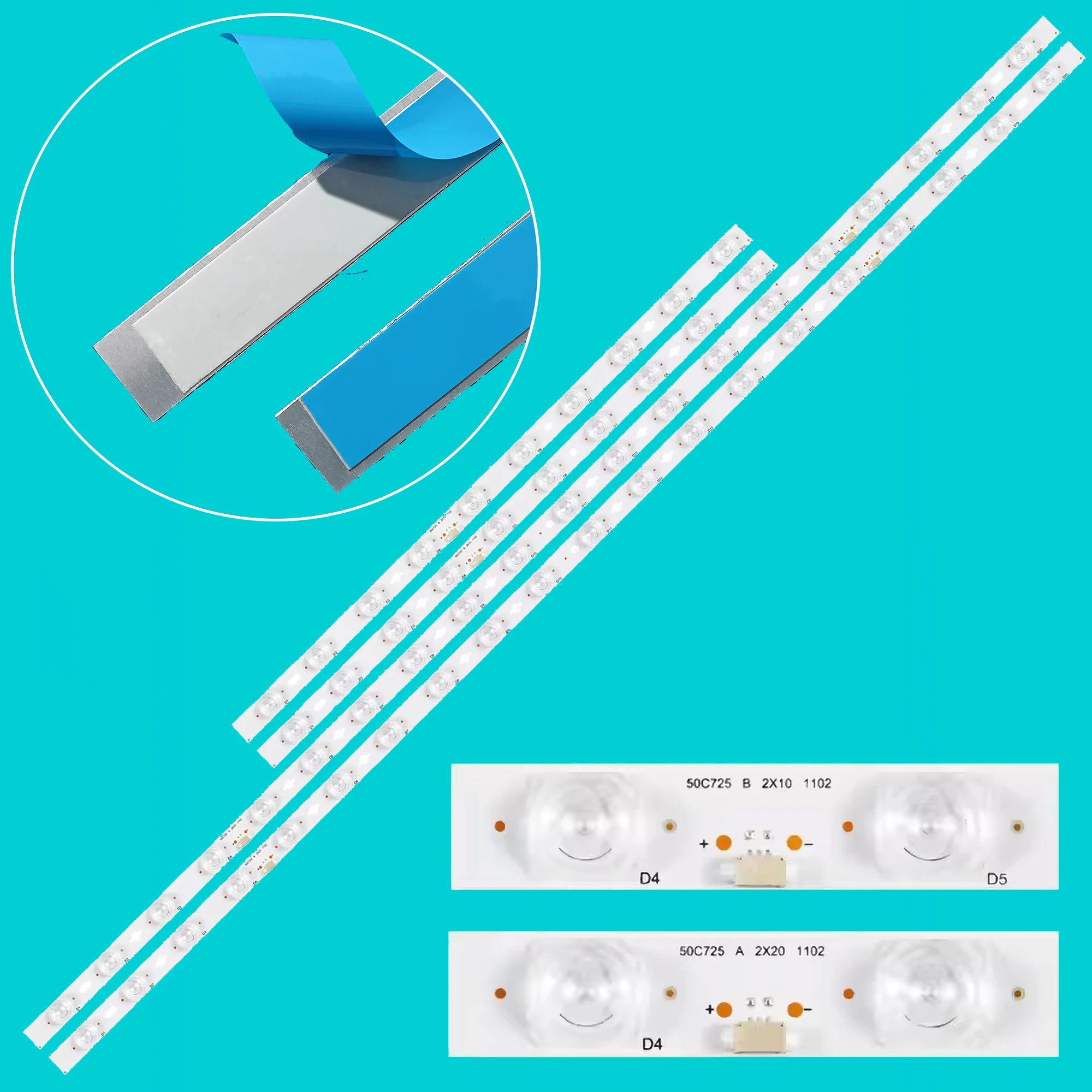 Striscia di retroilluminazione a LED per 50C725K 50C726 50C722 50C725 50C721 LVU500NDEL HS9W15 V1 LVU500NDELHS9W15V1