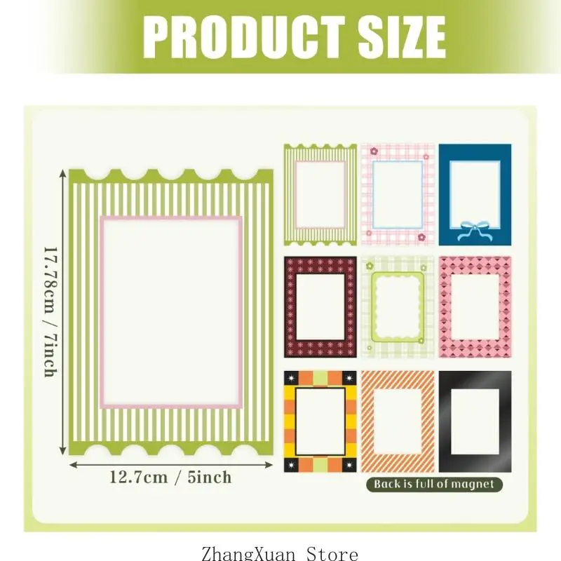 Magnetisches Bildertafel-Set aus Acryl für die Verwendung Kühlschrank, 8 Mini-Fotodisplays mit niedlichem Rand für – Detail 6