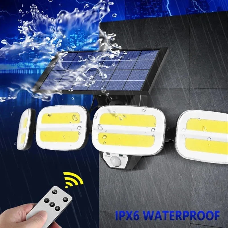 Potente 240 COB Solar Lights Outdoor Waterproof Carport lampada da parete da giardino LED Motion Sensor faretto solare 3 modalità regolabili