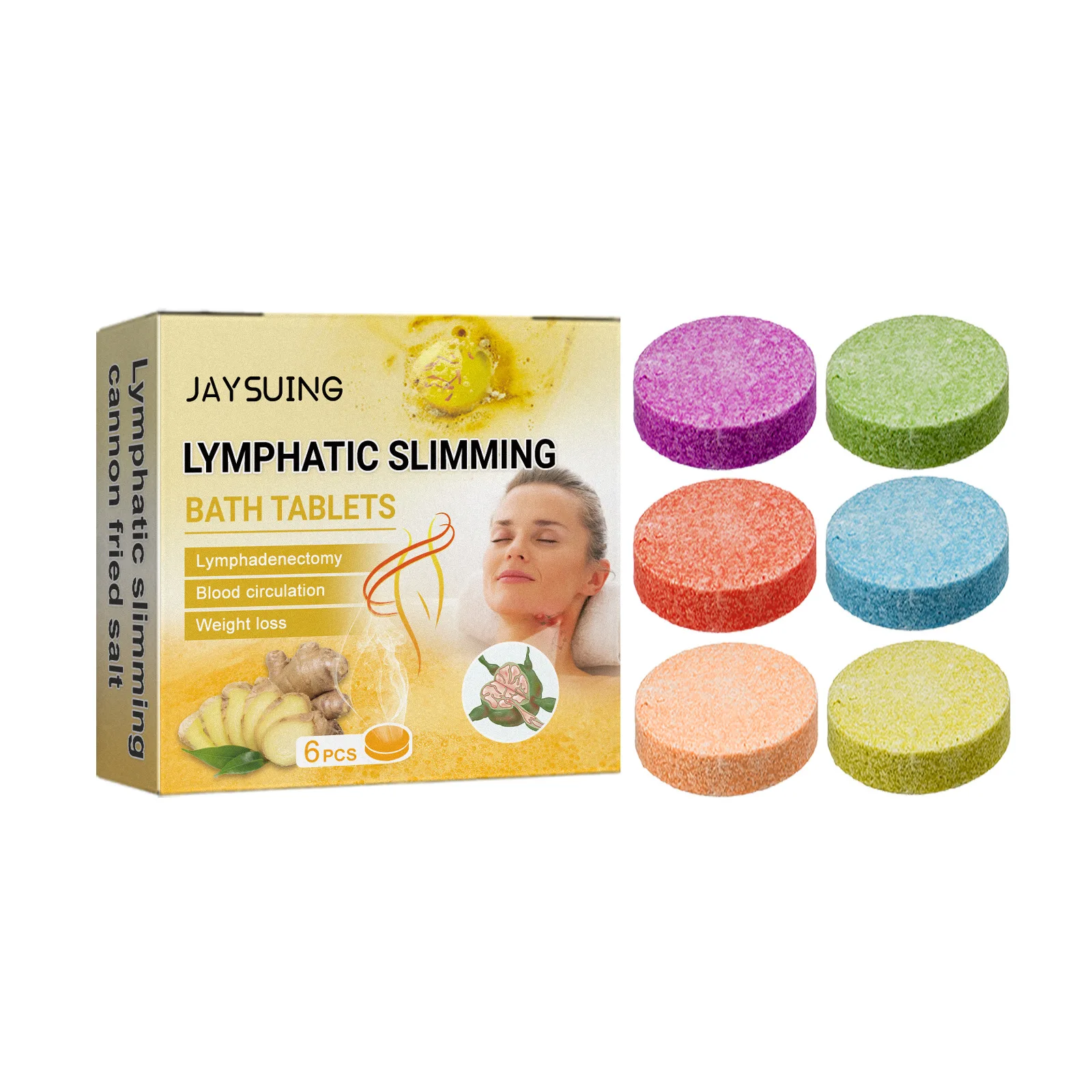 Lymphatic Body Shaping Bath Tablets Deep Clean Body Skin Repair Lymphatic Swelling Firming Slimming Body