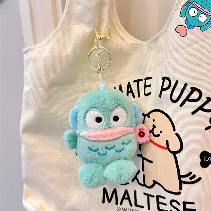 Kawaii Sanrio brutto pesce peluche bambola ciondolo ragazza giapponese cuore cartone animato sirena Hanton pesce mostro coppia ciondolo regalo