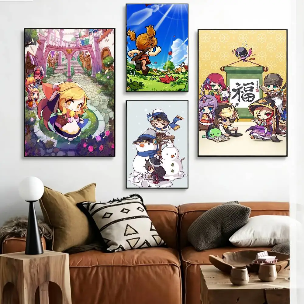 

CUTE GAME M-Maplestory Poster HD Self Adhesive Waterproof Wall Art Ideal for Home Office Dorm Gift