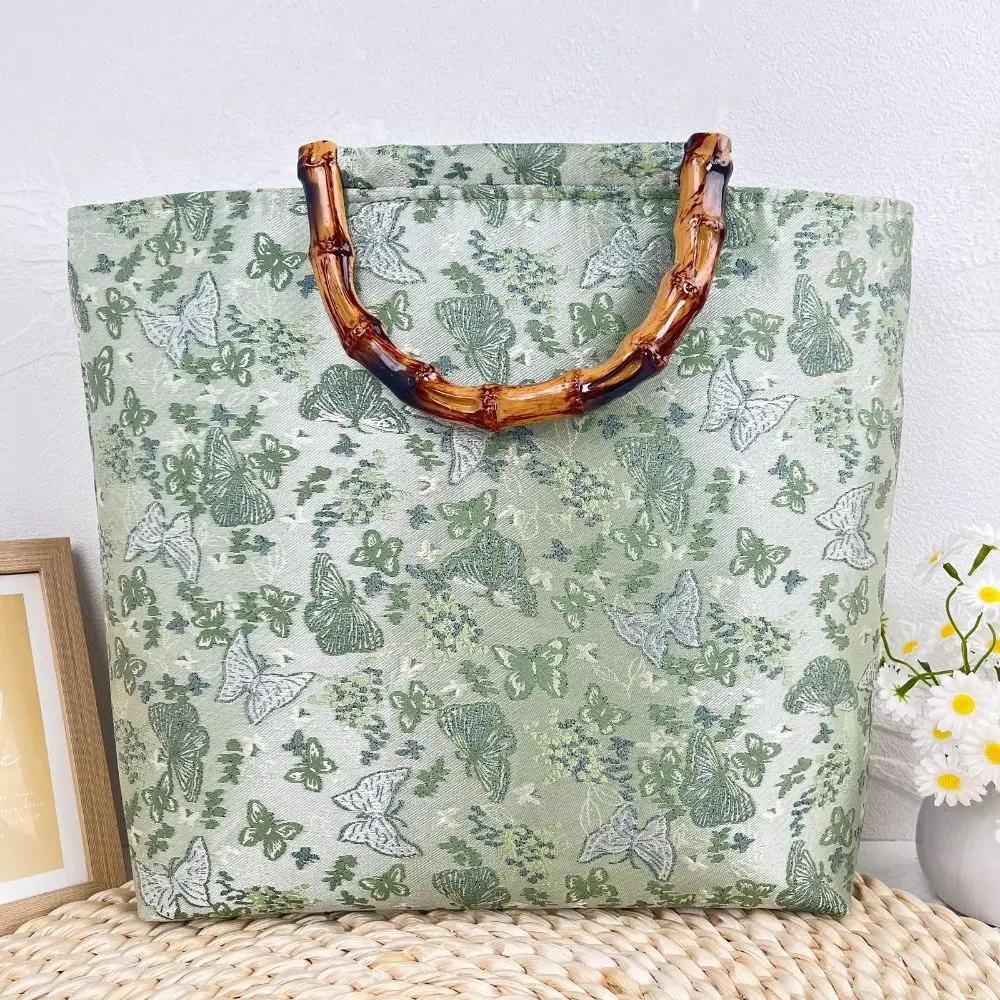 Canvas Material Canvas Tote Bag Chinese Style Design Special Edition Embroidery Handbag Double-Sided Embroidery