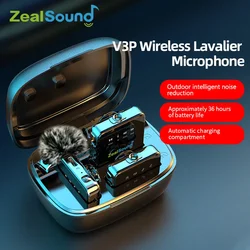 Zealsound Professional Wireless Lavalier Lapel Microphone for iPhone Android with Charging Case for Interview Video Podcast Vlog