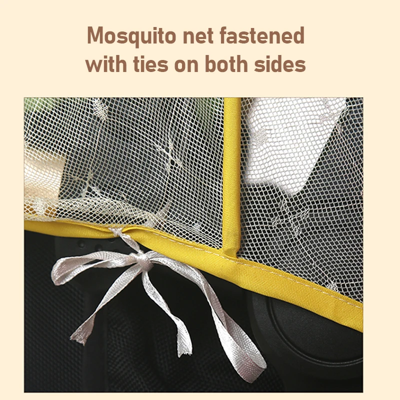 Universal Baby Stroller Mosquito Net Insect Shield Mesh with Rattan Baby Outdoor Security Mesh Cover Baby Stroller Accessories