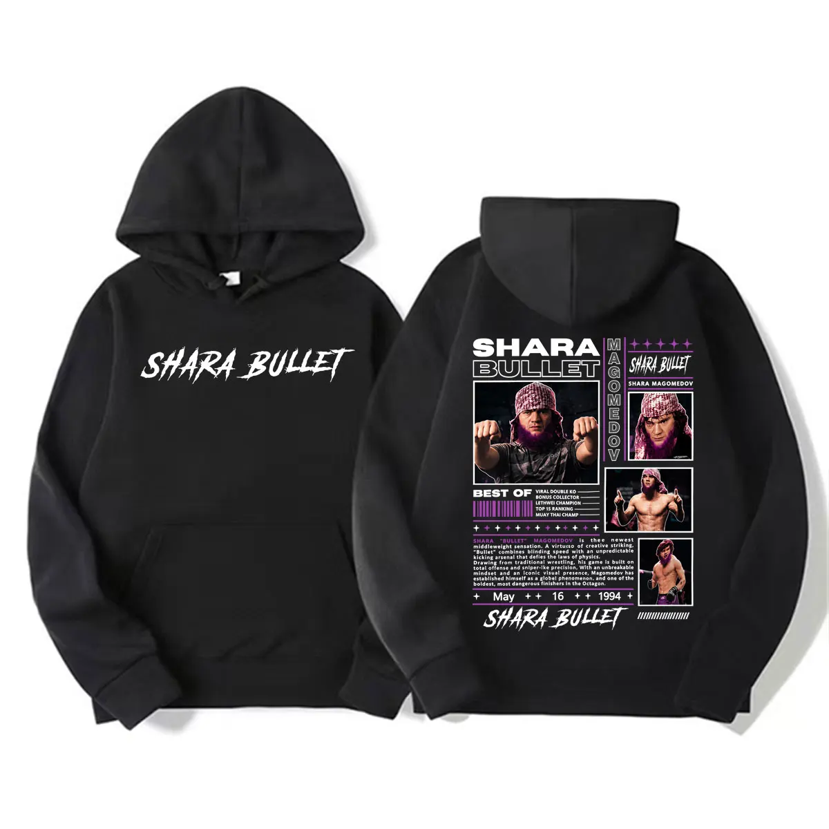 Limited Shara Magomedov Shara Bullet Cover Hooded Men Women Fashion Violence Aesthetic Sweatshirt Fleece Casual Oversized Hoodie