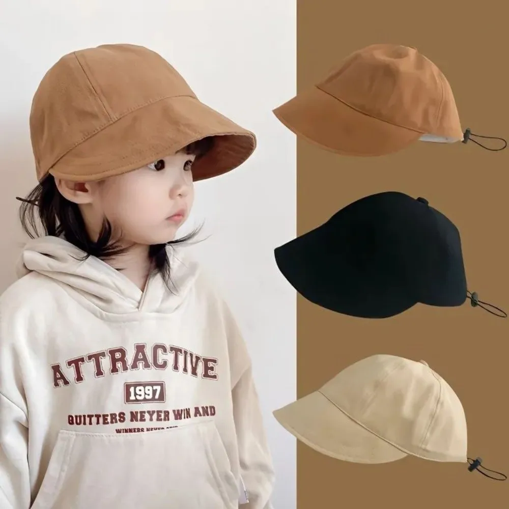 

Fisherman's Hat Kids Bucket Hat 2-7 Years Old Streetwear Baby Sun Protection Hat Warm Sunscreen Children Fishman Hat