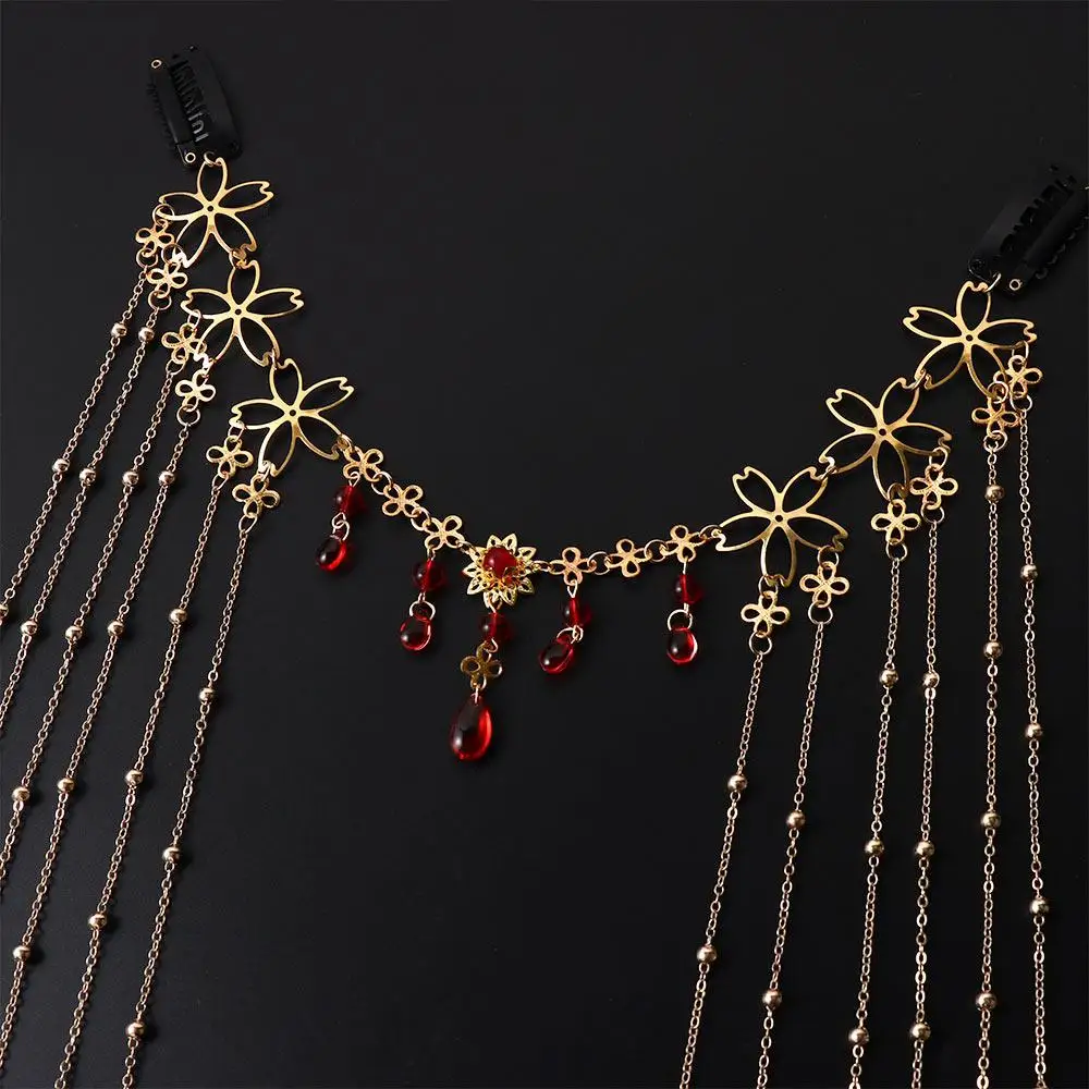 Vintage Süße Kopfbedeckung Haarnadeln Hohle Blume Kristall Frauen Haarspangen Lange Quaste Schleier Koreanische Haarspangen Chinesische Hanfu Hairwear