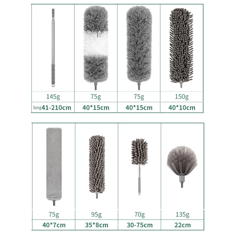 PZHI-Electrostatic Feather Duster Retractable Feather Duster Feather Dusters Set Microfiber Household Dust Duster
