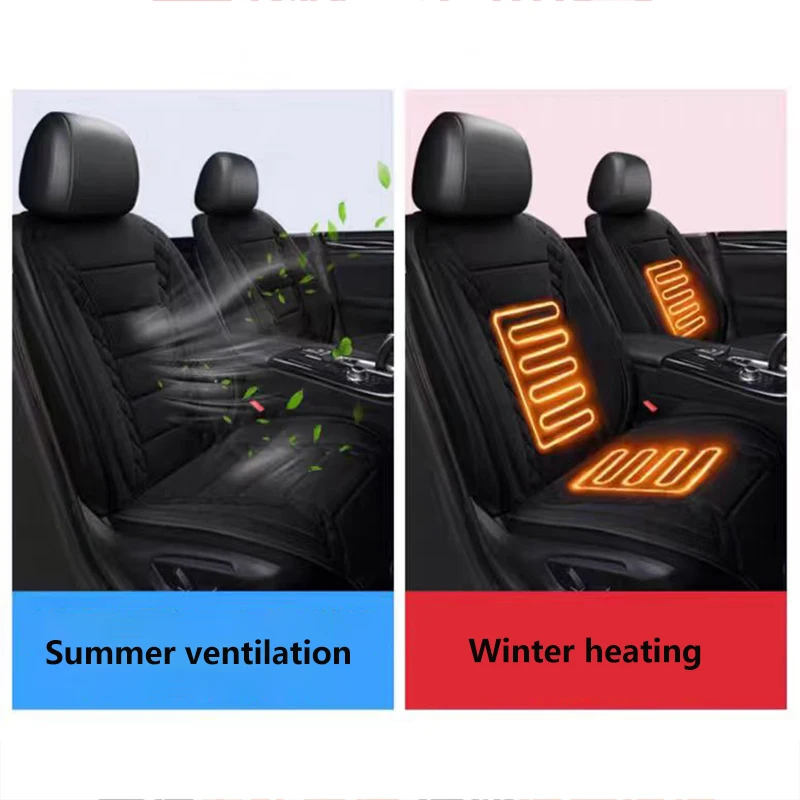 12/24VCar Ventilation Seat Cushion Summer Cooling Winter Heating Seat Mat Blowing Ventilation Auto Start Stop Pad Car Interior