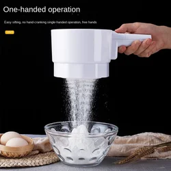 Plastic Cup Shape Mechanical Flour Sieve Electrical Sifter Shaker Powder Icing Sugar Electric Baking Tools