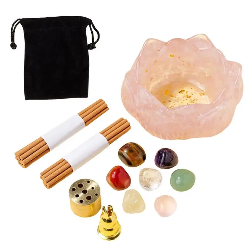 

Держатель для ароматических палочек, хрустальный держатель для благовоний в форме цветка, чаша для ловли пепла для дома, медитации, спальни, ароматерапии, гостиной