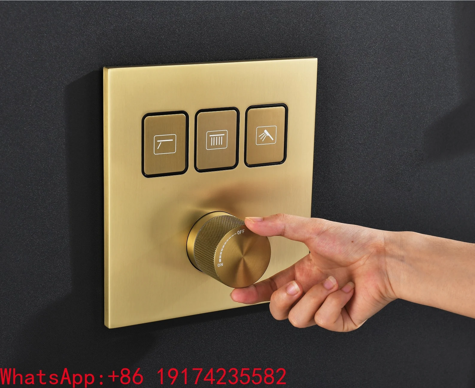 New Trending Brushed Gold Brass Push Button Shower Diverter 3 Way Mixer Hot Cold  Valve Control  for Bathroom