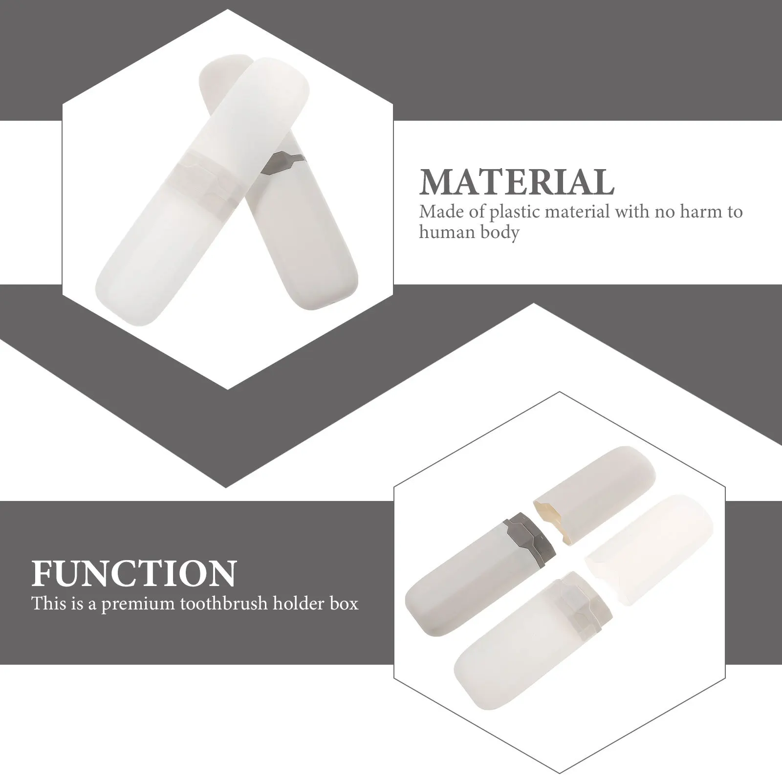 

2pcs Toothbrush Case Portable Capsule Travel Storage Box For Outdoor Use Durable Plastic Toothbrush Holder Cover