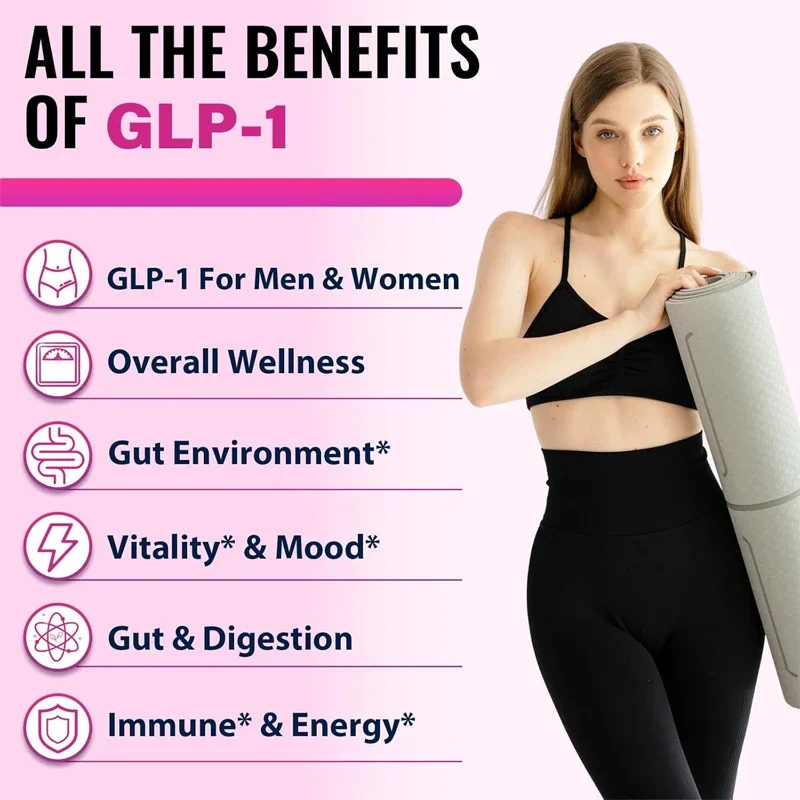 GLP-1 Probiotics، يحتوي على بروبيوتيك Akmansia، GLP1 طبيعي للمناعة والهضم والأمعاء -60 كبسولة