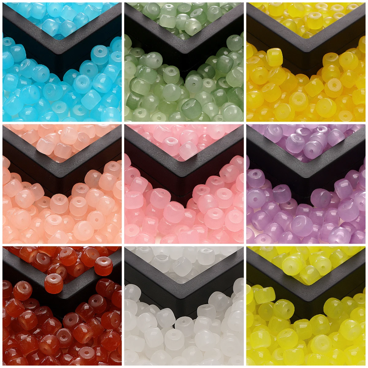 

8x6mm Glass Imitation Jade Bucket Beads with 1.5mm Hole for DIY Jewelry Necklace Bracelet 30pcs/Pack