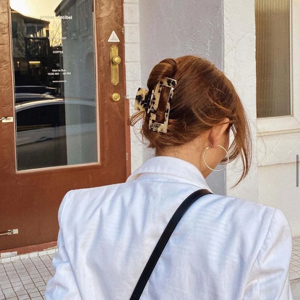 

Простые дикие акриловые леопардовые корейские когти для волос, заколки в виде краба, заколки для ванны для парикмахерских