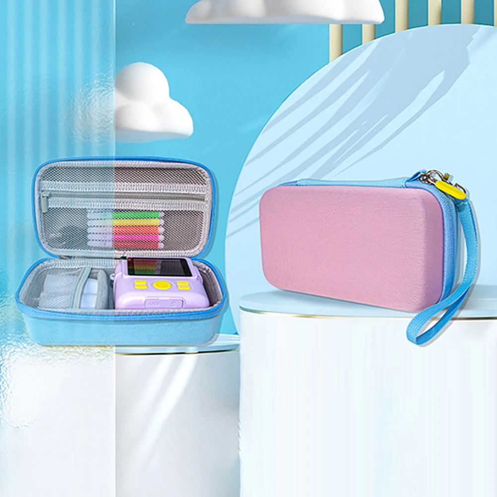 Kids Camera Case EVA Camera Bag Anti-Scratch Protective Travel Case with Mesh Pocket Portable Storage Bag for Camera Accessories