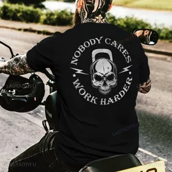 Gotycka, punkowa czaszka koszulki męskie Street Rock Hip-Hop Streetwear Grunge Heavy Metal modny Top bawełniana koszulka Ropa Hombre