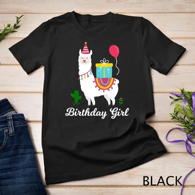 Cool Cute Alpaca Llama Cactus Girls Birthday Party Animal Unisex T shirt