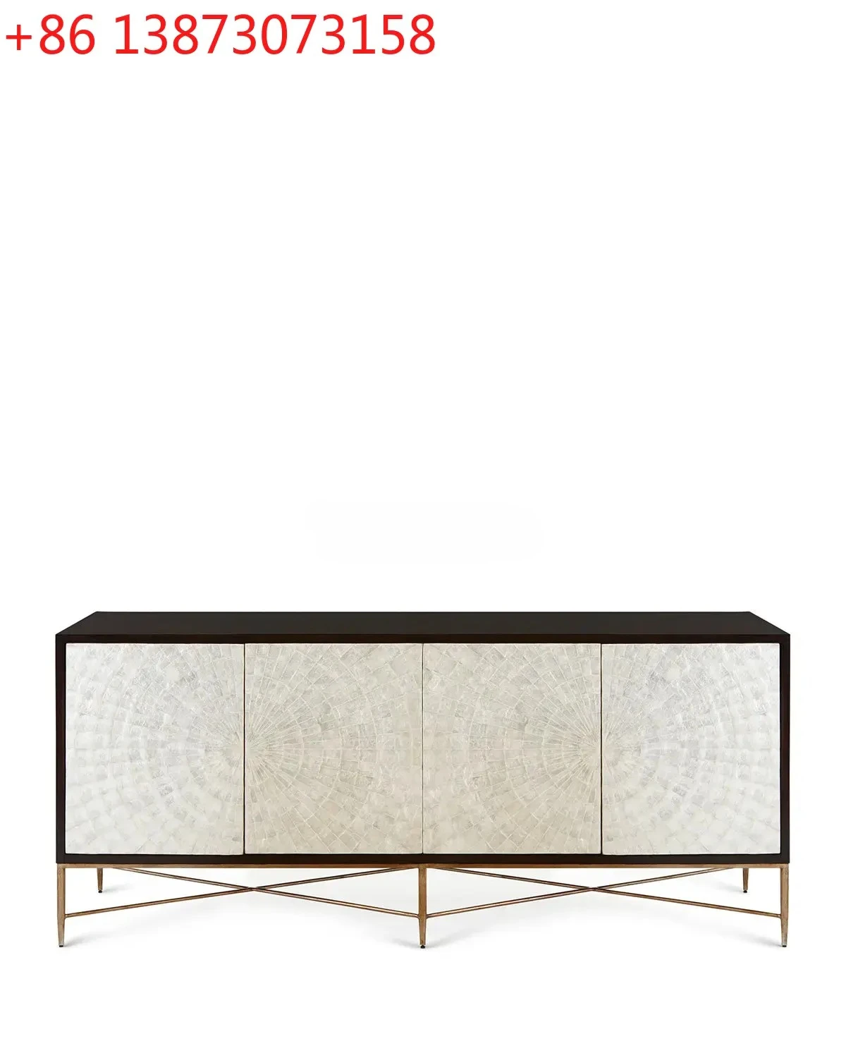 FG11Nordic Carved Shell Hallway TV Cabinet Multi-Function Locker Console Table