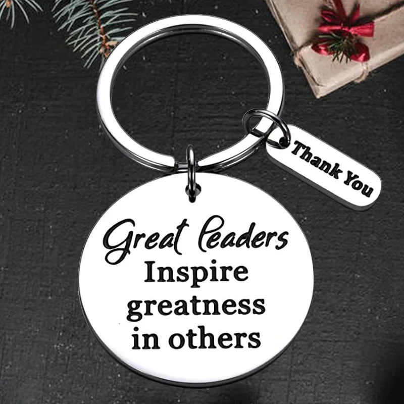 

Cute Thank You Leader Gift Keychain Boss Employee Appreciation Gifts Key chain Keyring Holder Great Leaders