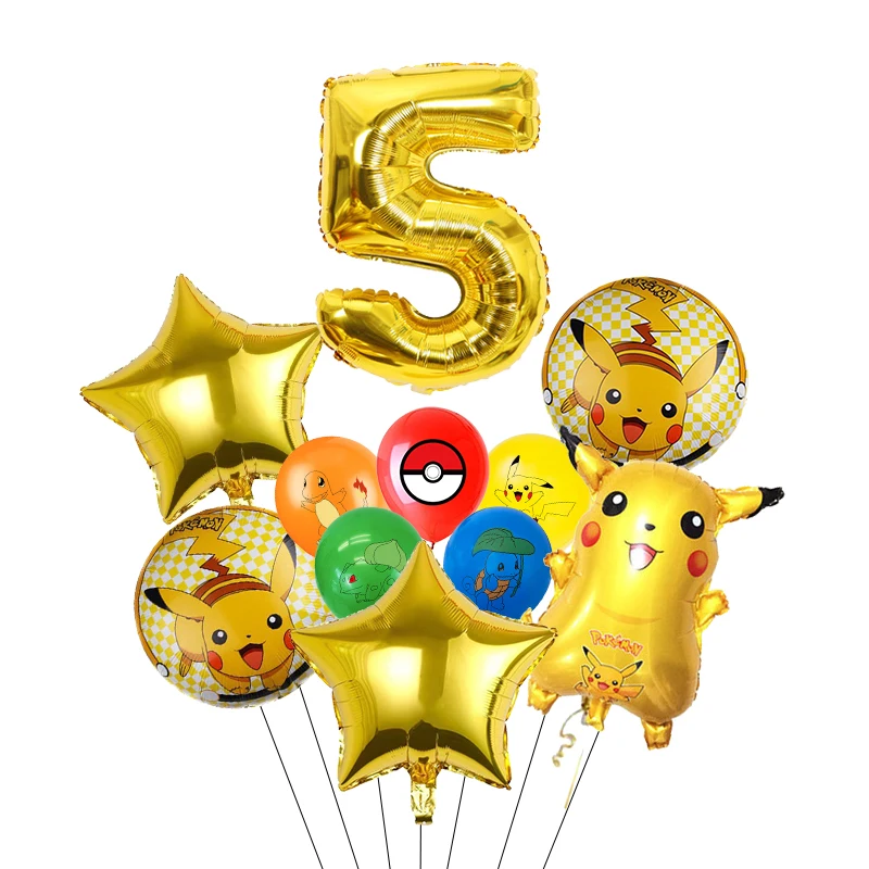 Pokemon decorazioni per feste di compleanno bicchieri di carta piatti Pikachu stoviglie tovaglia sfondo Banner palloncini Set Baby Kids Gifts