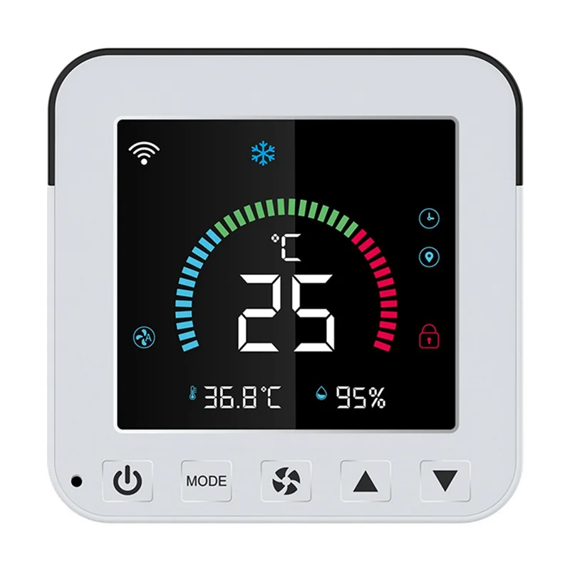 AED7-Tuya Smart Life Intelligente Thermostaat Nieuwe Wifi Thermostaat DC5V Vochtigheidssensor LCD Touch Screen Controller