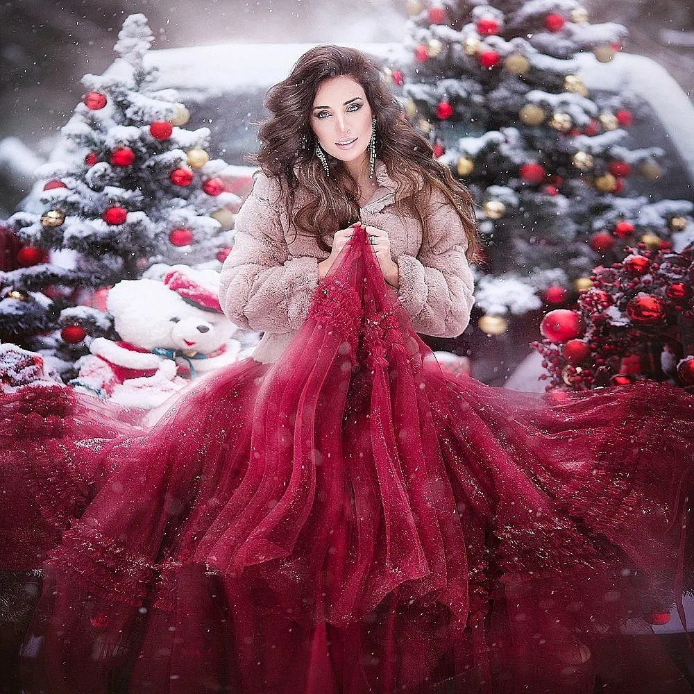 Jupe en Tulle bordeaux Extra bouffante, longue jupe de mariage, tenue de mariée, taille haute, Maxi Tutu, jupe d'anniversaire