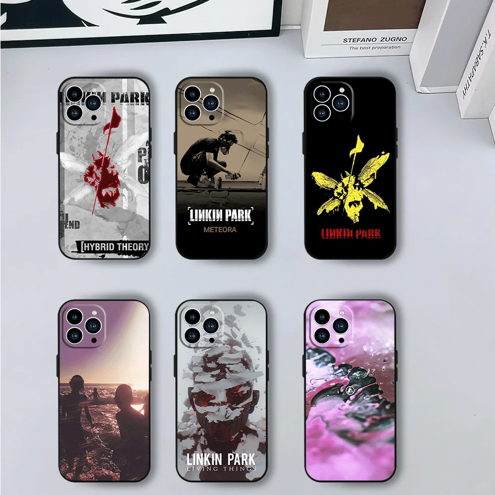 Band L-Linkin P-Park Phone Case for iPhone 12 11 13 14 15 16 Max Pro Plus Black Soft Silicone Cover