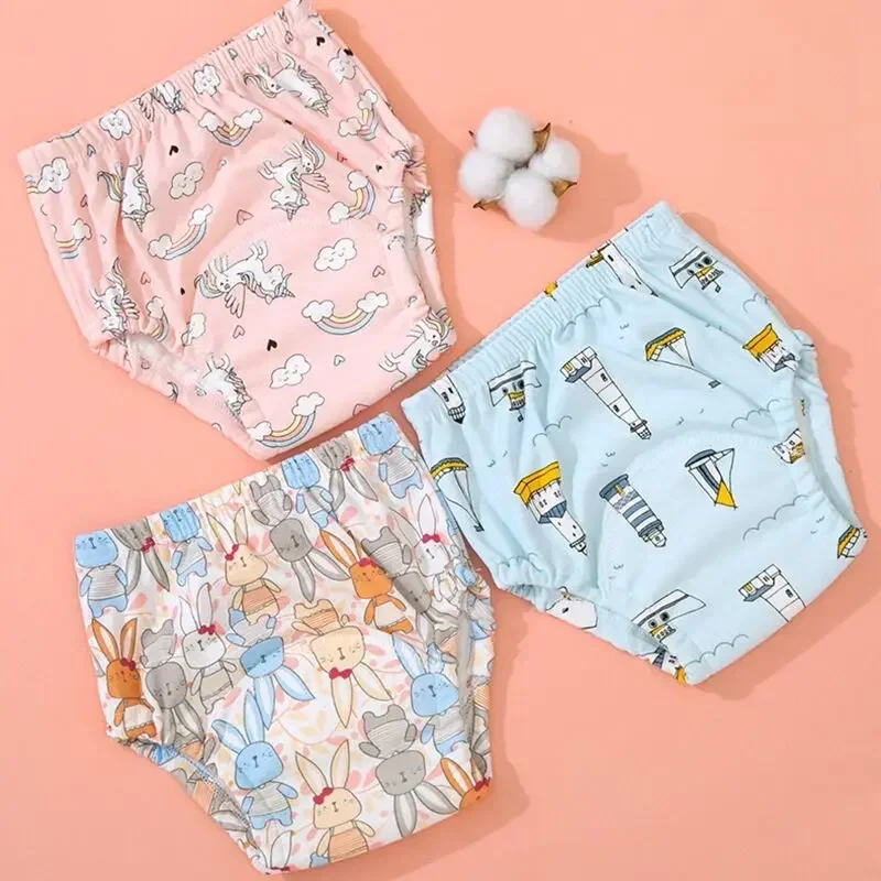 4PCS Kids Potty Training Pants Baby Underwear Toilet Cloth Diaper Pant Seluar Kencing Bayi Learning Pant