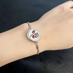 Spinning Open Alloy & Stainless Steel Adjustable Air Freshener Perfume Oil Diffuser 22mm Locket Charm Jewelry Bracelet