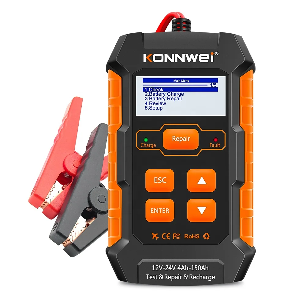

2025 KONNWEI KW520 Automobile Battery Detector Repair Charging Analyzer Support for 12V 24V Battery Capacity Tester