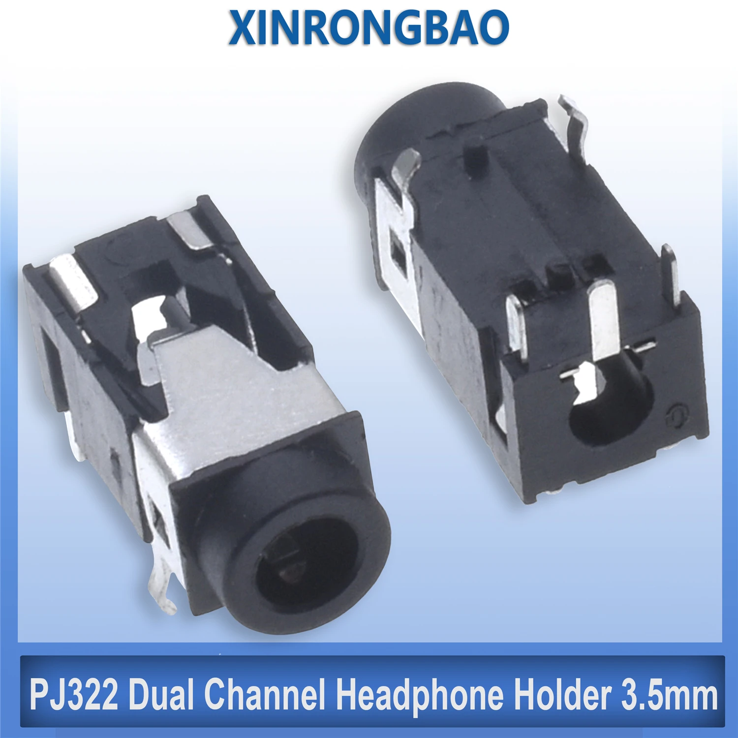 10pcs PJ322 Dual Channel Headphone Holder 3.5mm Female Audio Connector 5Pin SMT Headphone Jack Socket 322A PCB Mount Stereo Jack